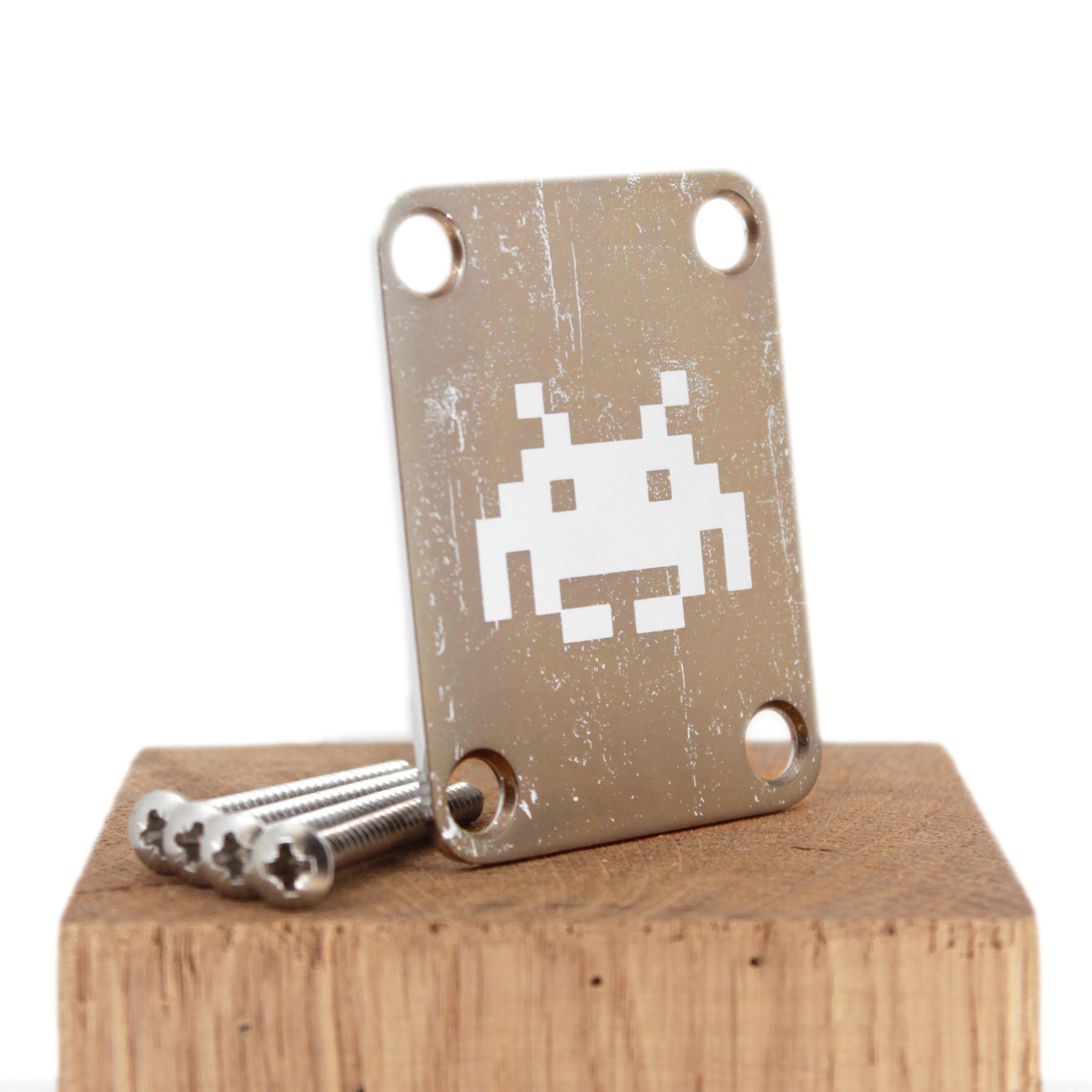 Guitar neck plate - Invaders - Fender size