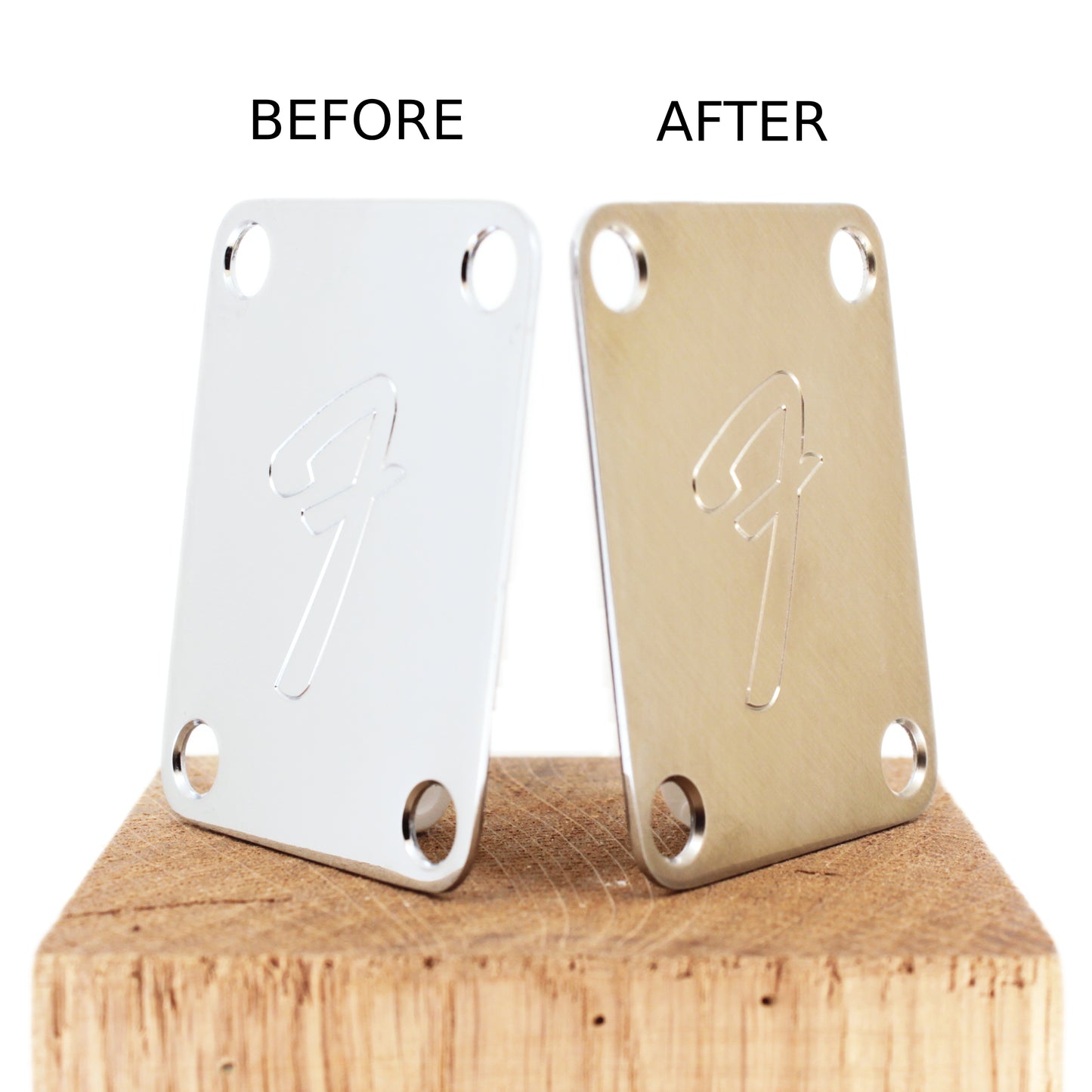 Guitar neck plate - Raw brass Fender genuine upgrade
