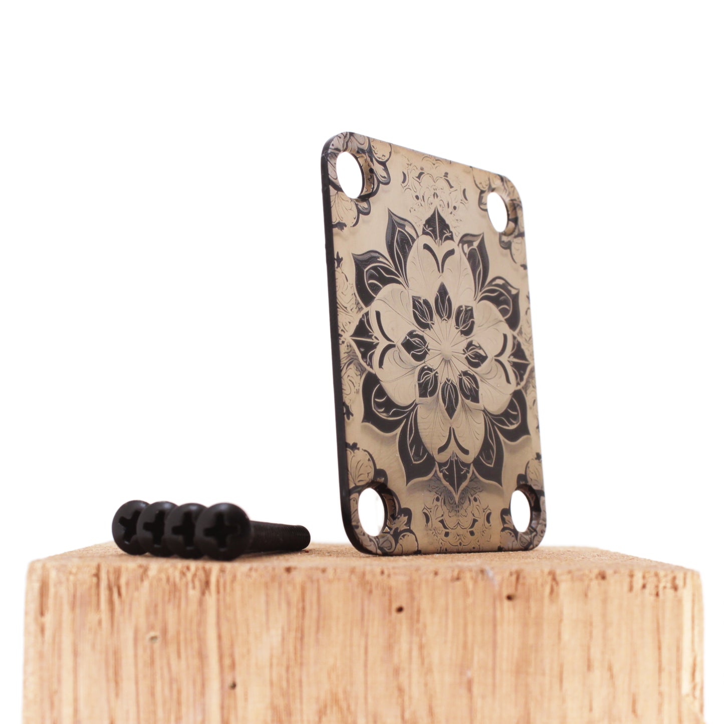Guitar neck plate - Neela's flower - Fender size
