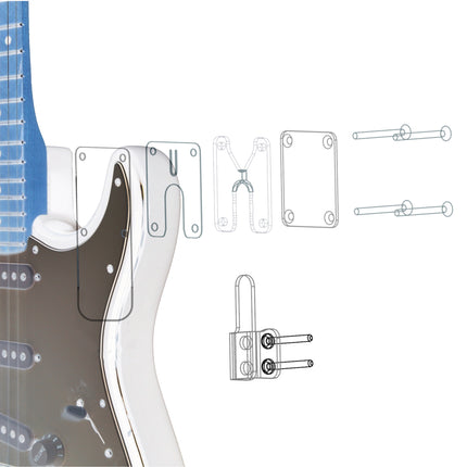 Guitar Wall Mount - Levitation effect - Compatible Fender ® & other brands, Silver Edition