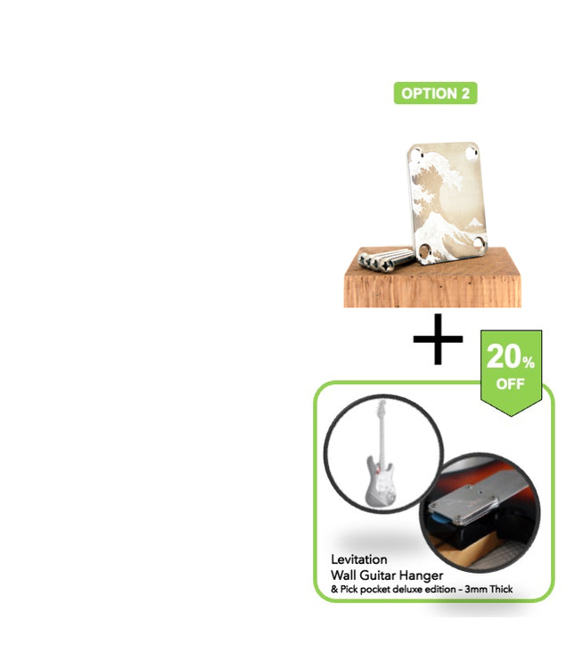 Guitar neck plate - The great wave of Kanagawa - Fender size