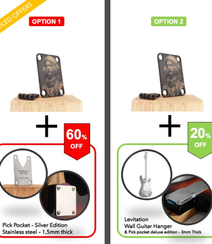 Neck Plate de guitare - Alan Mike, Astronaute des sons - Taille Fender