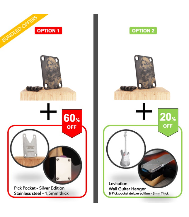 Guitar neck plate - Alan Mike, Astronaut of sounds - Fender size