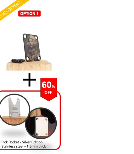 Neck Plate de guitare - Alan Mike, Astronaute des sons - Taille Fender