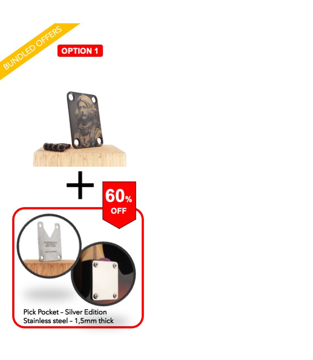 Guitar neck plate - Alan Mike, Astronaut of sounds - Fender size