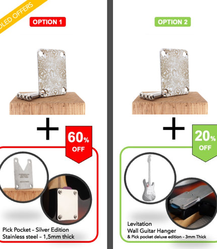 Guitar neck plate - Jungle Flowers  - A Harmonious Fusion of Art and Music - Fender size