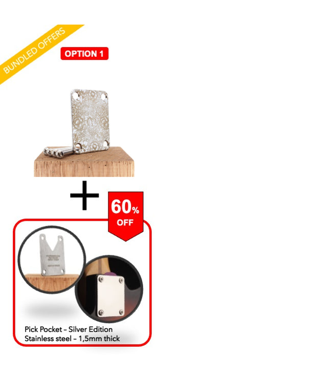 Guitar neck plate - Jungle Flowers  - A Harmonious Fusion of Art and Music - Fender size