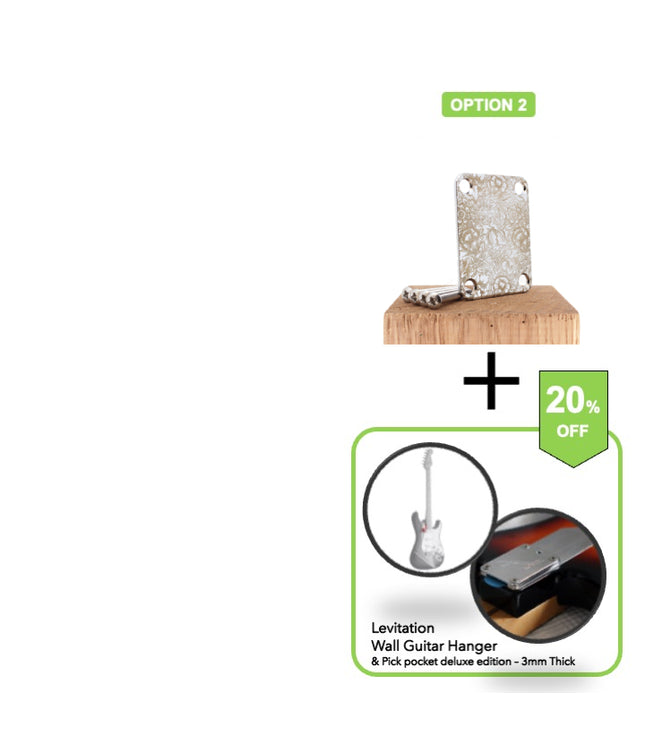 Guitar neck plate - Jungle Flowers  - A Harmonious Fusion of Art and Music - Fender size