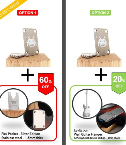 Neck Plate de guitare - Invaders - Taille Fender