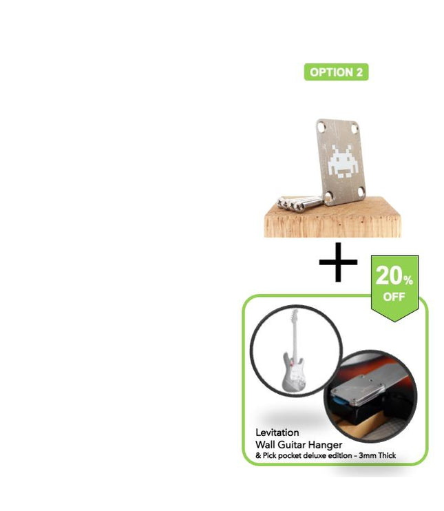 Neck Plate de guitare - Invaders - Taille Fender