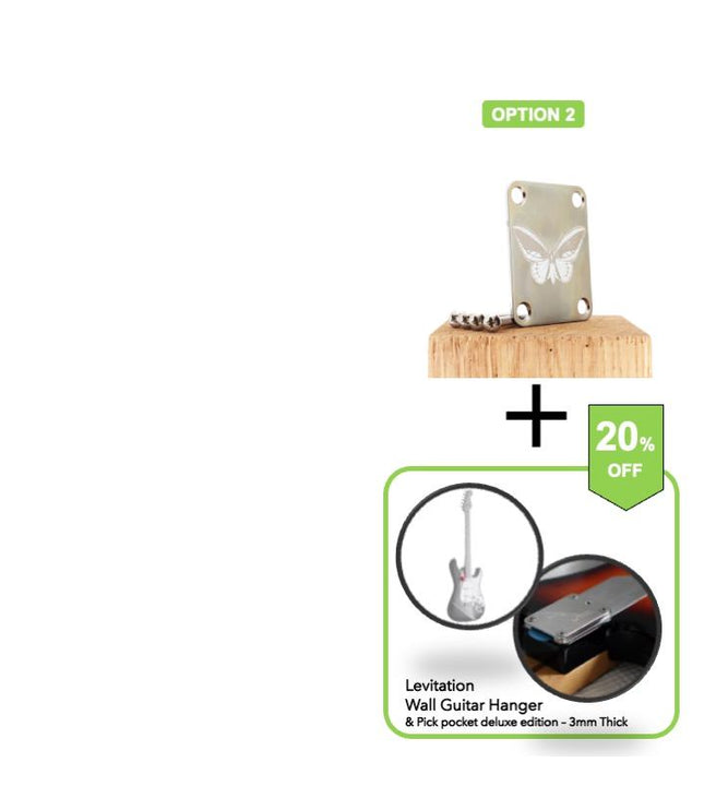 Guitar neck plate - Butterfly - Fender size