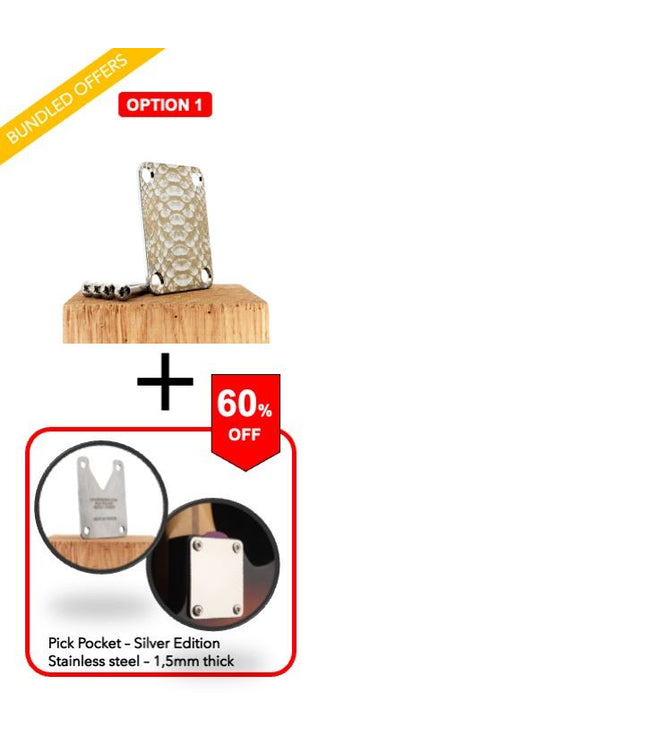 Guitar neck plate - Snake skin - Fender size