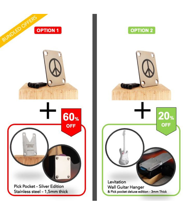 Guitar neck plate - Peace and love - Fender size