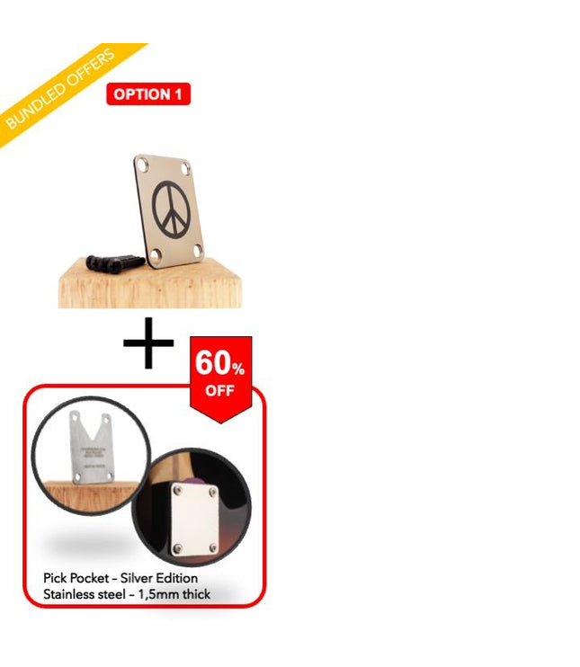 Guitar neck plate - Peace and love - Fender size