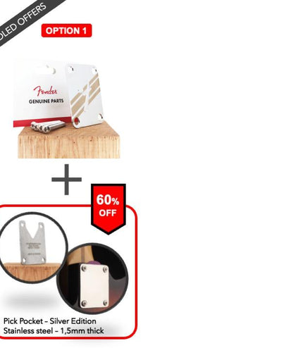 Neck Plate de guitare - Crâne de cow-boy - Taille Fender