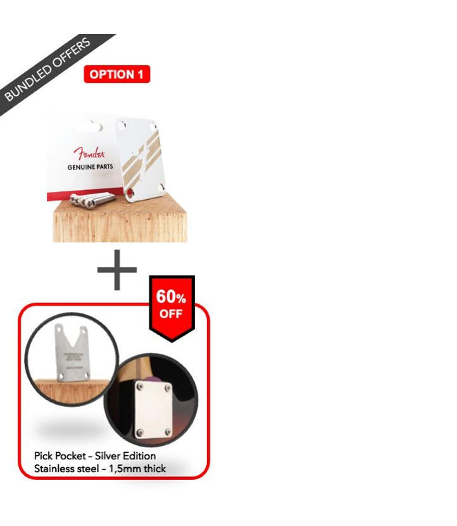 Neck Plate de guitare - Crâne de cow-boy - Taille Fender