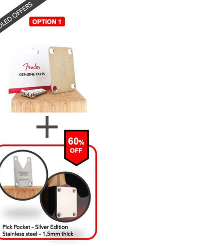 Guitar neck plate - Raw brass Fender genuine upgrade