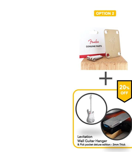 Guitar neck plate - Raw brass Fender genuine upgrade