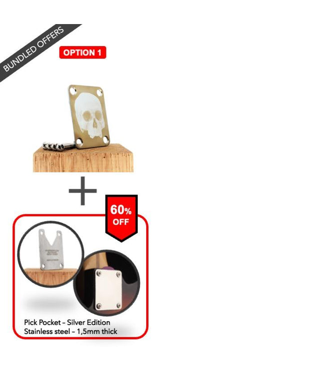 Guitar neck plate - Skull - Fender size