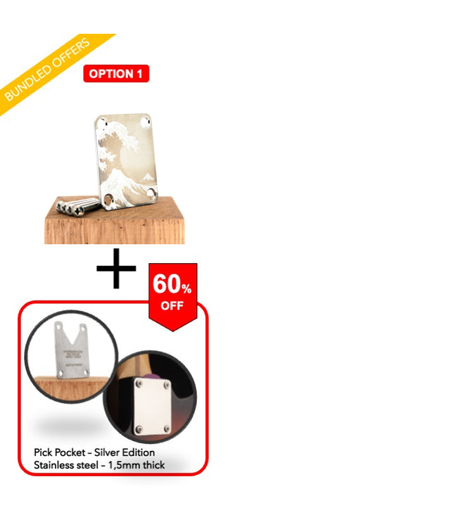 Guitar neck plate - The great wave of Kanagawa - Fender size