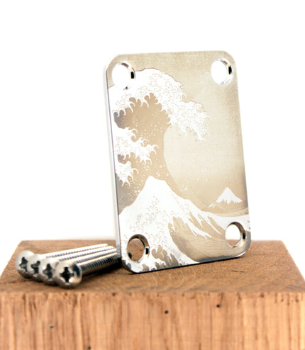 Guitar neck plate - The great wave of Kanagawa - Fender size