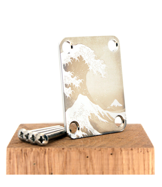 Guitar neck plate - The great wave of Kanagawa - Fender size