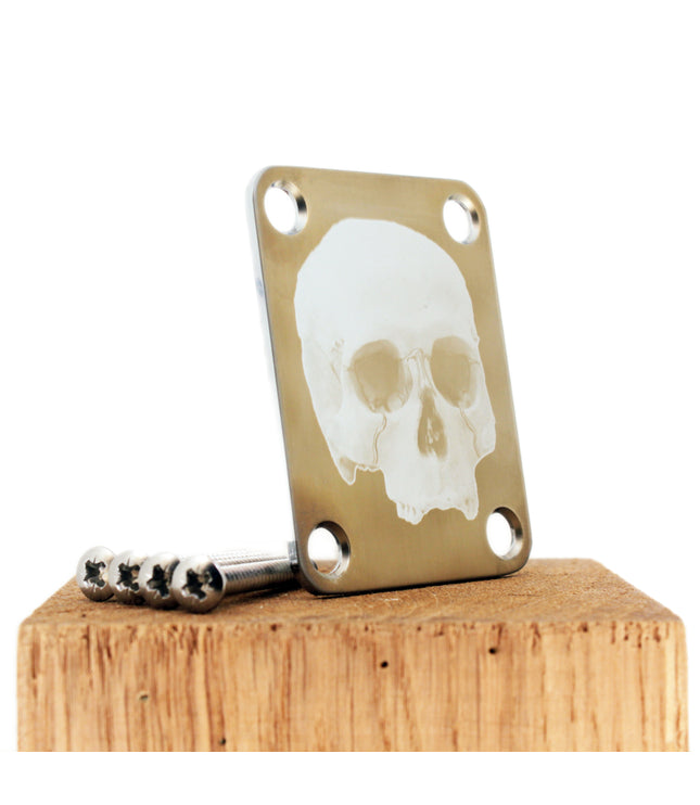 Guitar neck plate - Skull - Fender size