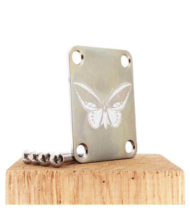 Guitar neck plate - Butterfly - Fender size