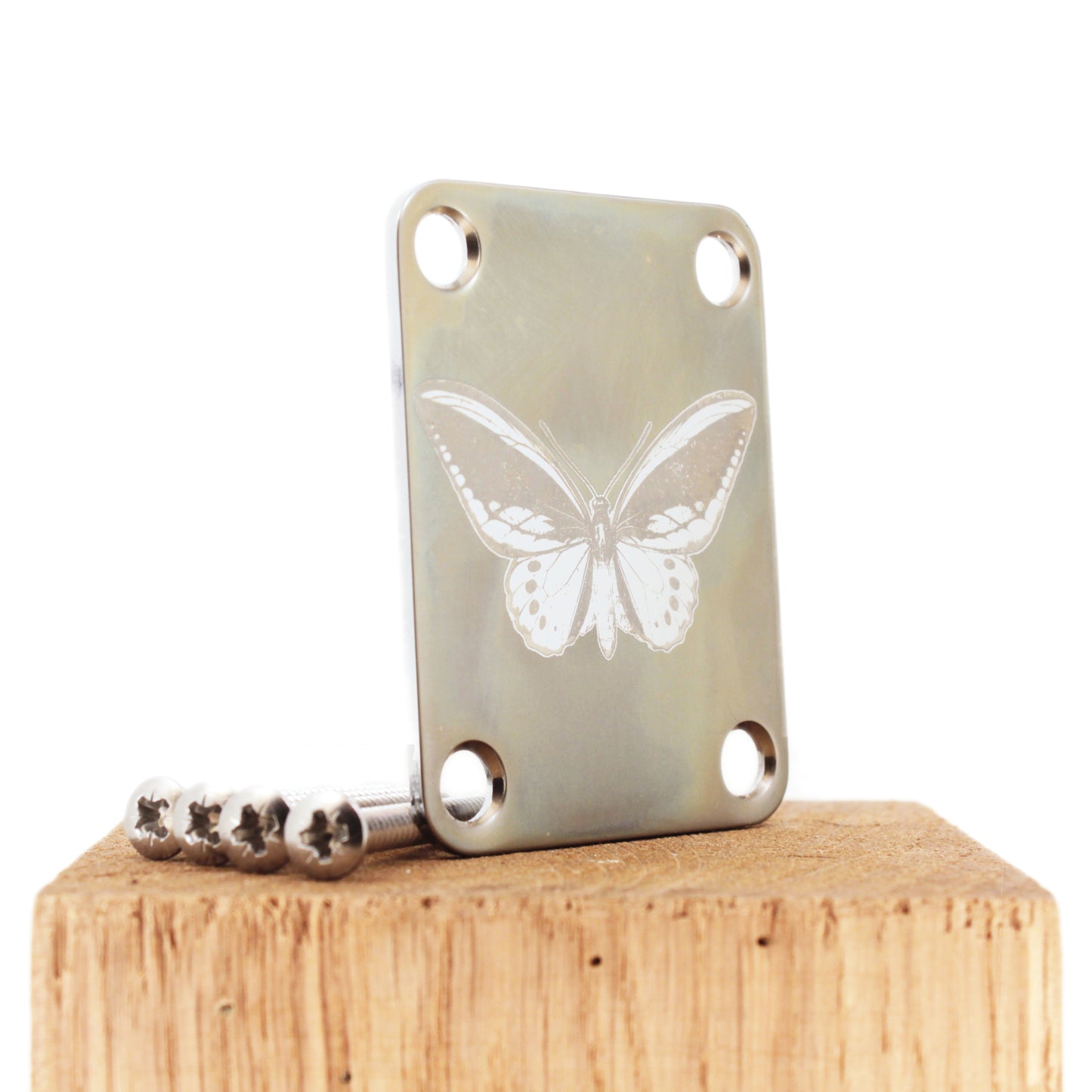 Guitar neck plate - Butterfly - Fender size