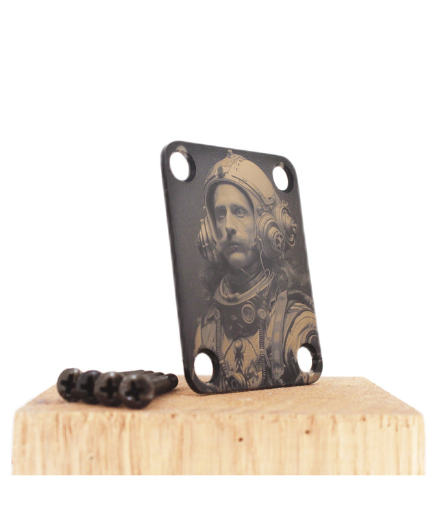 Guitar neck plate - Alan Mike, Astronaut of sounds - Fender size