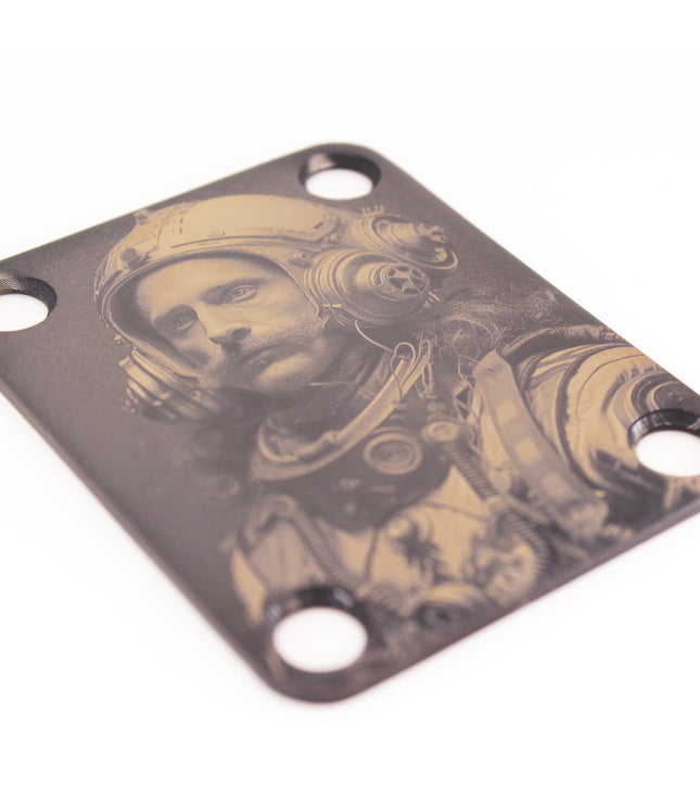 Guitar neck plate - Alan Mike, Astronaut of sounds - Fender size