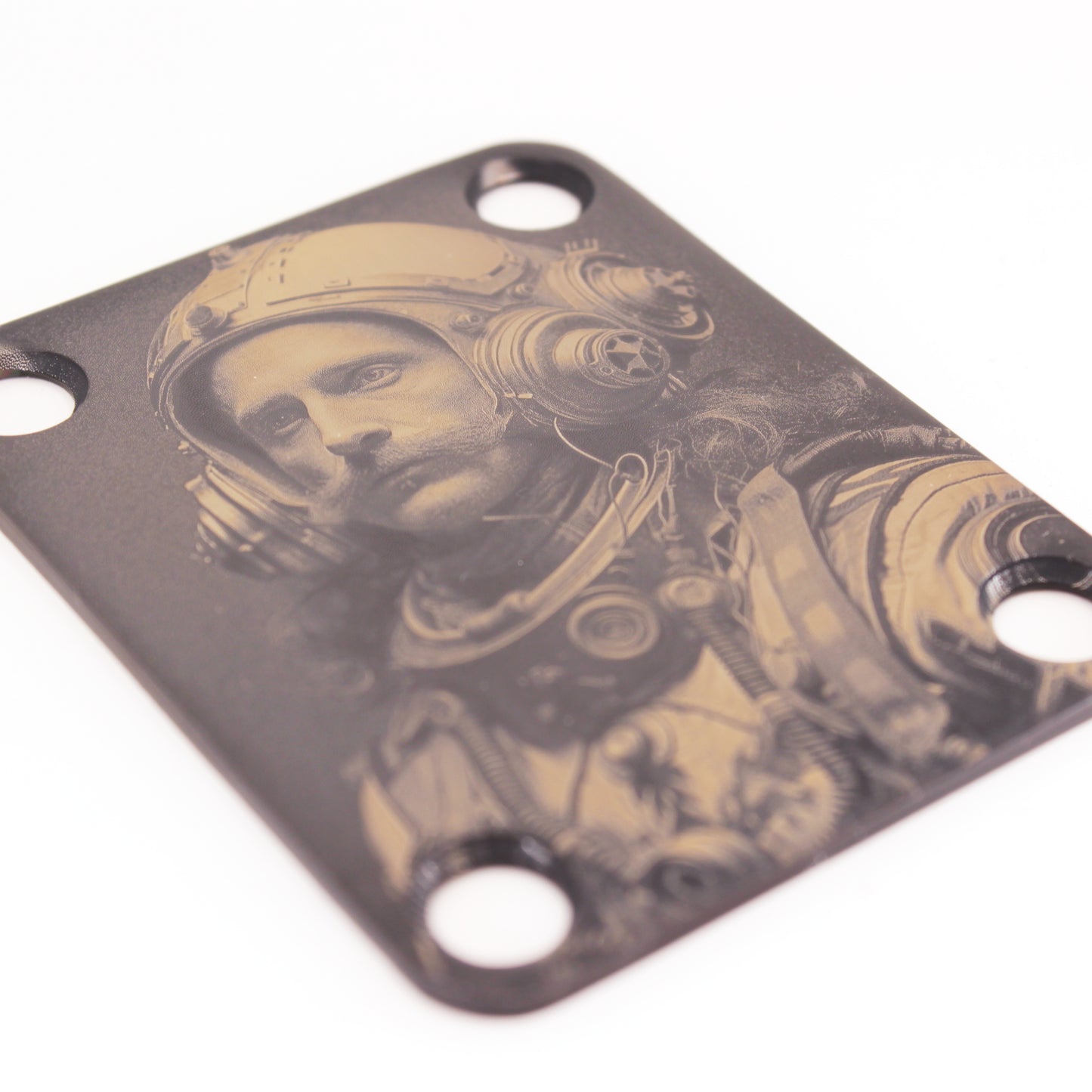 Guitar neck plate - Alan Mike, Astronaut of sounds - Fender size
