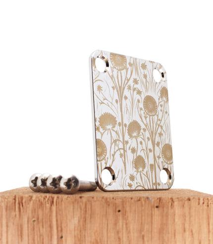 Guitar neck plate - Spring's flowers - Fender size