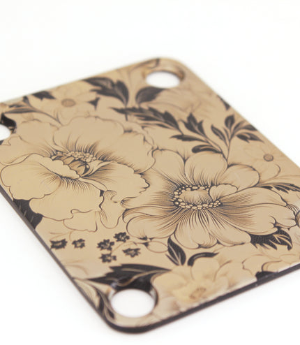 Guitar neck plate - Savage's flowers - Fender size