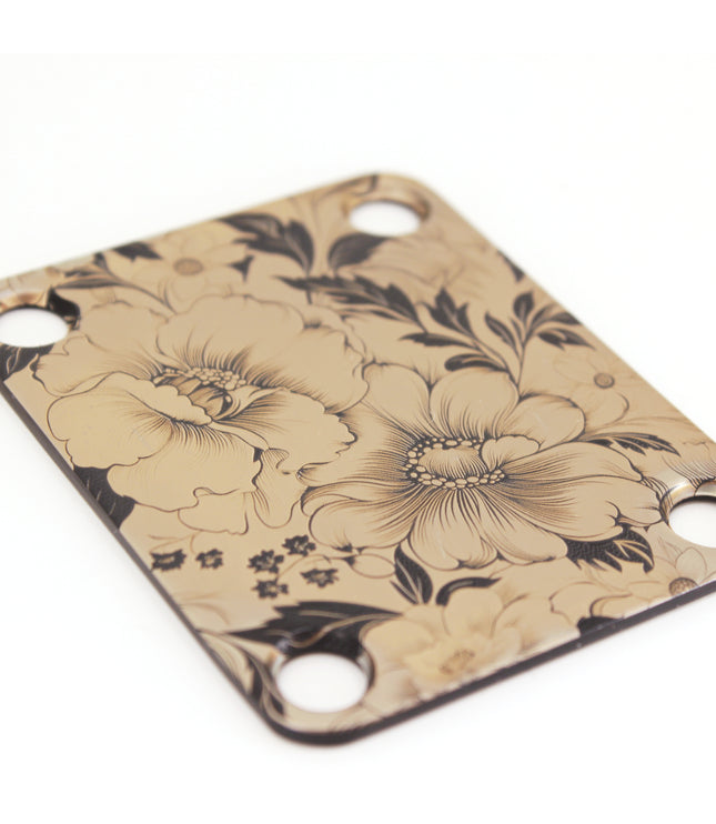 Guitar neck plate - Savage's flowers - Fender size