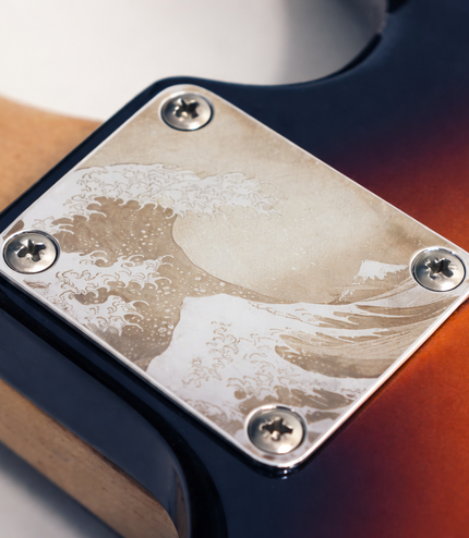 Guitar neck plate - The great wave of Kanagawa - Fender size