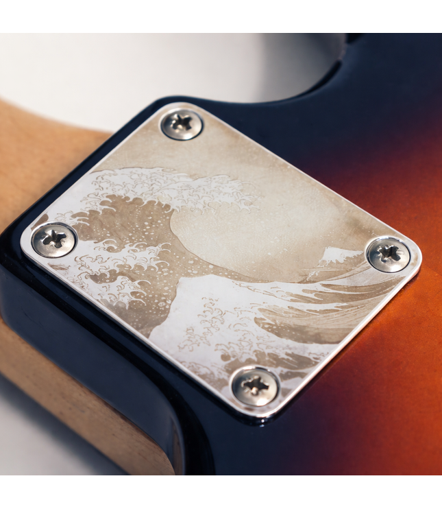 Guitar neck plate - The great wave of Kanagawa - Fender size