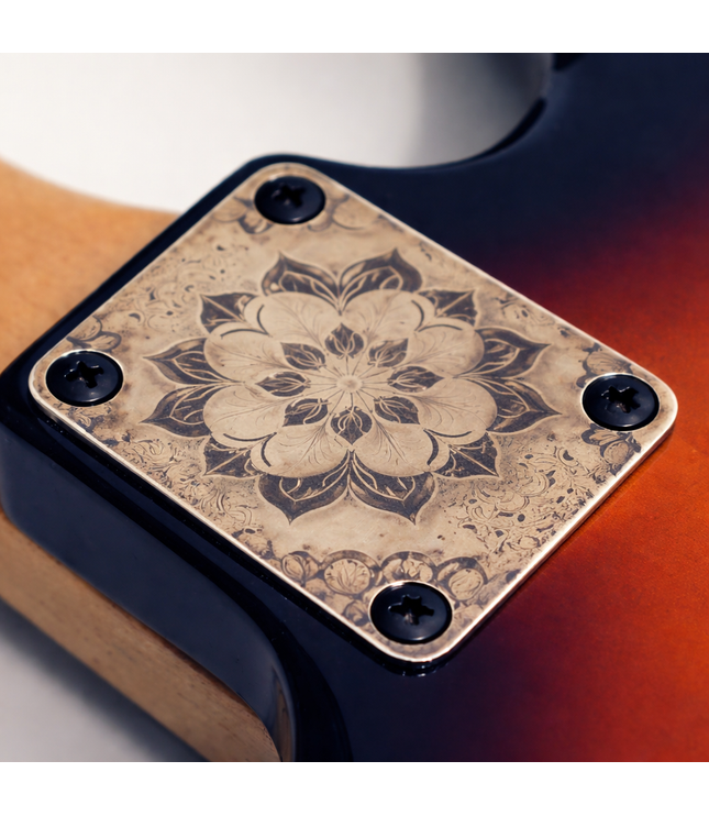 Guitar neck plate - Neela's flower - Fender size