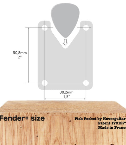 Pick Pocket - Silver edition - Patented Guitar Pick holder - Fender compatible
