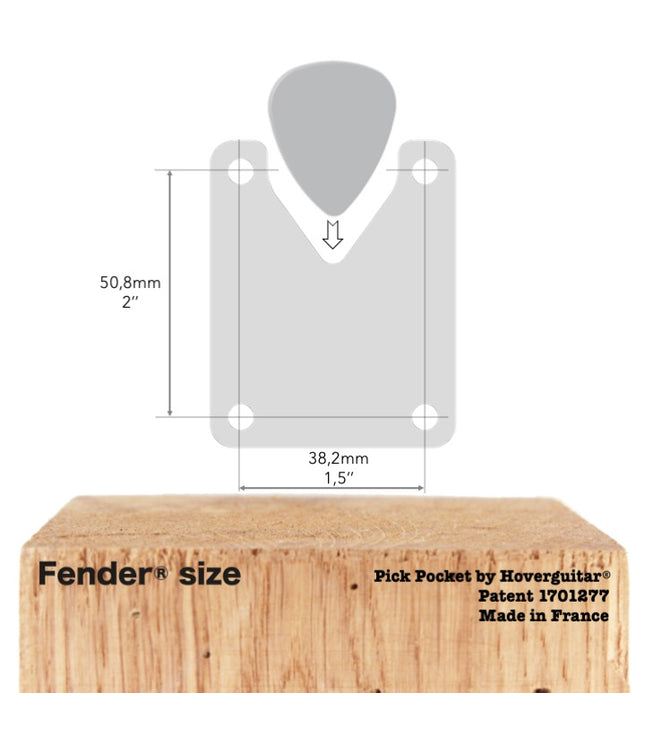 Pick Pocket - Silver edition - Patented Guitar Pick holder - Fender compatible