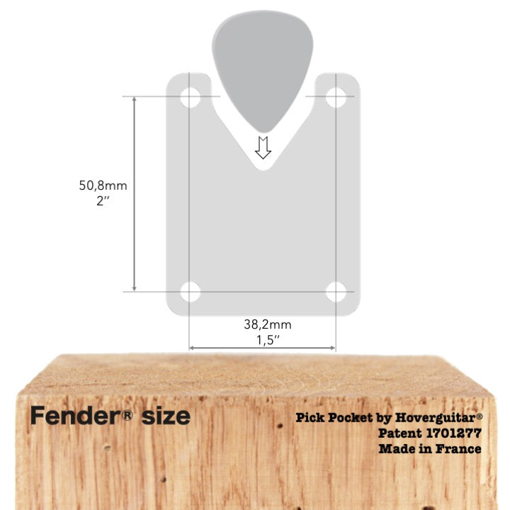Pick Pocket - Silver edition - Patented Guitar Pick holder - Fender compatible