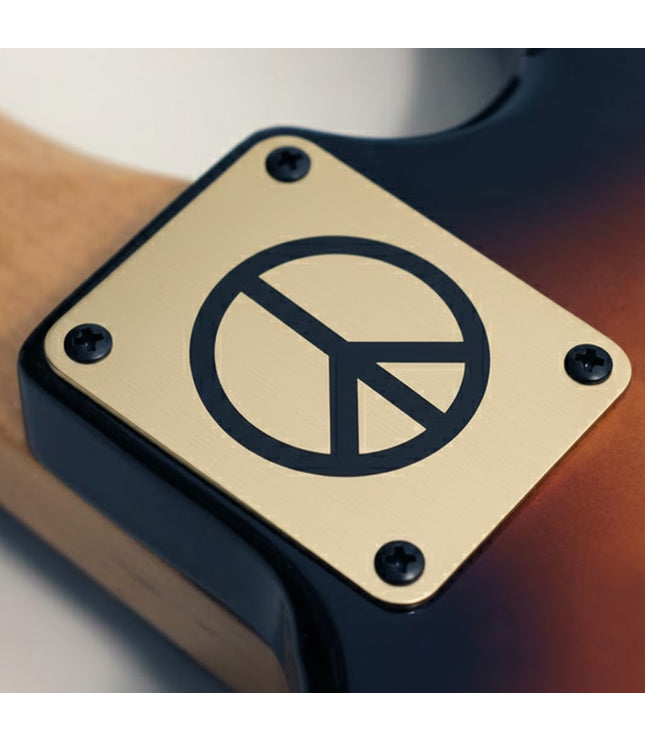 Guitar neck plate - Peace and love - Fender size