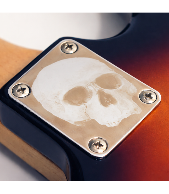 Guitar neck plate - Skull - Fender size