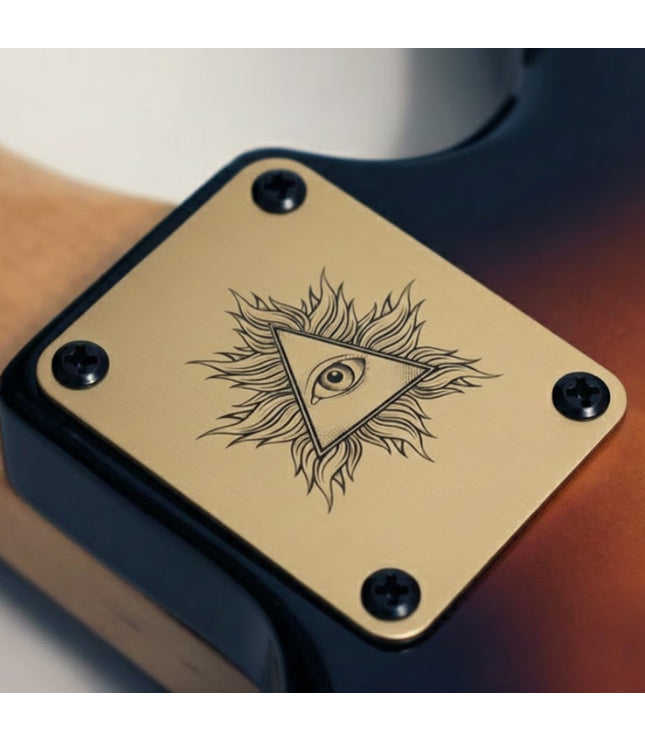 Guitar neck plate - The eye of providence - Fender size