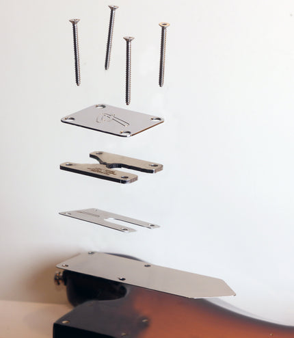 Guitar Wall Mount - Levitation effect - Compatible Fender ® & other brands, Silver Edition