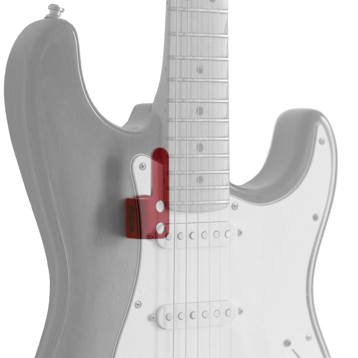 Stratocaster with transparency and hoverguitar hanger